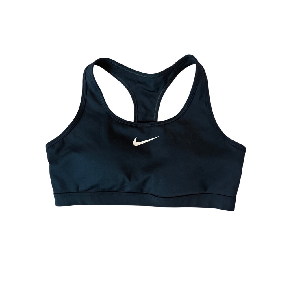 Nike Navy Swoosh Dri-FIT Medium Support Sports Bra L Clean Girl Sporty Spice